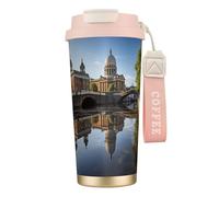 Dublin Ireland Ha Penny Bridge River Print Insulated Coffee Mug, 316 Stainless Steel Vacuum Travel Cup, Keep Hot And Cold