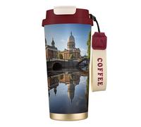 Dublin Ireland Ha Penny Bridge River Print Insulated Coffee Mug, 316 Stainless Steel Vacuum Travel Cup, Keep Hot And Cold