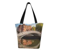 Dublin Ireland Ha Penny Bridge River Print Lightweight Women'S Shoulder Bag Shopping Everyday Carry Casual Crossbody Tote