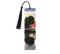 Dublin Ireland Ha Penny Bridge River Print Reading Page Markers Bookmarks, 5pcs Wood Bookmarks with Tassels, Gifts for Book Lovers