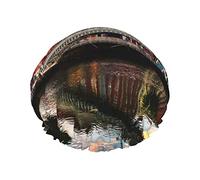 Dublin Ireland Ha Penny Bridge River Print Shower Cap For Women Reusable Double-Layer Fabric Caps Girls Hair C aps