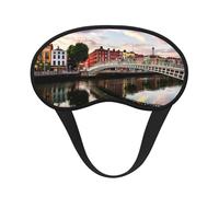 Dublin Ireland Ha Penny Bridge River Print Sleep Eye Mask Light Blocking Soft and Comfortable Night Eye Blinder for Women Men for Sleeping Travel Night Shift