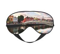 Dublin Ireland Ha Penny Bridge River Print Sleep Mask Eye Masks Blindfold Eye Cover Eyeshade for Night Sleeping Travel Airplane Ues