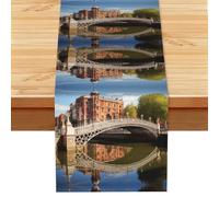 Dublin Ireland Ha Penny Bridge River Print Table Runner Valentines Table Runner For Family Dinners Holiday Parties Wedding Decor