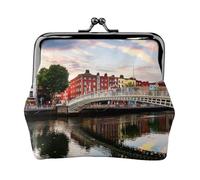 Dublin Ireland Ha Penny Bridge River Print Women's Mini Coin Purse Leather Wallet Pouch for Daily Use and Gifts 1PCS