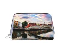 Dublin Ireland Ha Penny Bridge River Printed Travel Toiletry Bag, Portable Storage Pouch with Three Interior Slots for Accessories