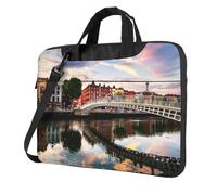 Dublin Ireland Ha Penny Bridge River Printed Waterproof Laptop Case Ultra-Thin Portable One-Shoulder Laptop Bag 600d Oxford 13in/14in/15.6in