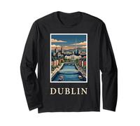 Dublin Ireland River Liffey Vintage Travel Celtic Artwork Long Sleeve T-Shirt