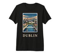Dublin Ireland River Liffey Vintage Travel Celtic Artwork Premium T-Shirt