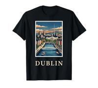 Dublin Ireland River Liffey Vintage Travel Celtic Artwork T-Shirt