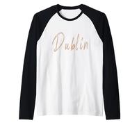 Dublin Ireland Vintage Elegant Design Raglan Baseball Tee