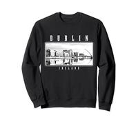 Dublin Ireland Vintage Skyline Black & White Vintage Dublin Sweatshirt