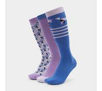 Dublin Kids' 3 Pack Socks - Purple Geo Ponies, Purple Geo Ponies