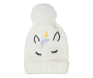 Dublin Kids Embriodered Unicorn Beanie White - One Size