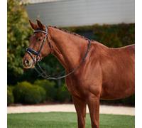 Dublin Padded Comfort Crown Patent Flash Bridle Black - Warmblood