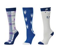 Dublin Peekaboo High Riding Socks (Pack of 3) in Blue Dublin Blue One Size