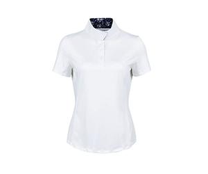 Dublin Ria Short Sleeve Competition Shirt, White/Navy, Ladies Large