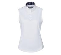 Dublin Ria Sleeveless Competition Shirt, White/Navy, Ladies Large