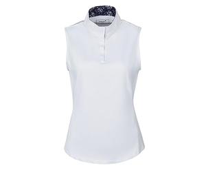 Dublin Ria Sleeveless Competition Shirt, White/Navy, Ladies Small