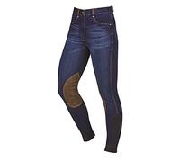 Dublin Shona Knee Patch Denim Breeches, Blue Denim/Navy, Ladies 12/30"