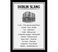 Dublin Slang Dictionary Wall Art Print, Temple Bar Pub Design, Irish Phrases and Meanings. Size A4