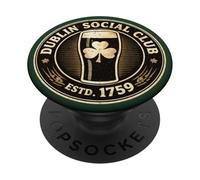 Dublin Social Club Irish Pub Beer Shamrock PopSockets Adhesive PopGrip