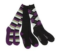 Dublin 3 Pack of Socks - Black/Purple/Grey - One Size