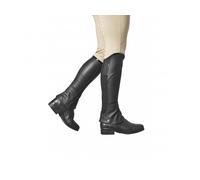 Dublin Stretch Fit Half Chaps - Black/Patent Piping - Adult - Large