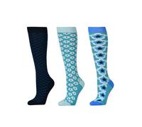 Dublin Unisex Adult Geometric Floral High Riding Socks (PackOne Size Teal/Navy