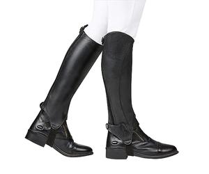 Dublin Unisex Adult Opulent Leather Half Chaps (L) (Black)