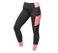 Dublin Power Performance Ladies Mid Rise Coral Colour Block Tights - Size 12/30"
