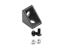 DubMag Corner Brace,Heavy Duty Bracket,20sets 2020 2028 3030 Aluminum Profile Connector, 1set: 1pc Corner Bracket + 2pcs T-Slot Nuts + 2pcs Hex (Color : Black, Size : 2020 Bracket Set)