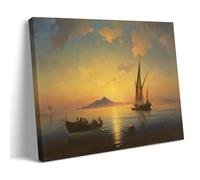 DuBom Ivan Aivazovsky Painter Work（The Bay of Naples） poster Wall Art Scroll Canvas Painting Picture Living Room Decor Home 08x12inch(20x30cm)