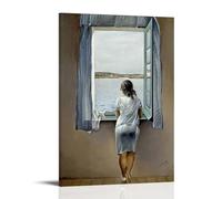 DuBom Salvador Dali Painter Work（Retro Young Woman at A Window） poster Artworks Picture Print Wall Art Painting Canvas Gift Decor Homes Decorative 08x12inch(20x30cm)