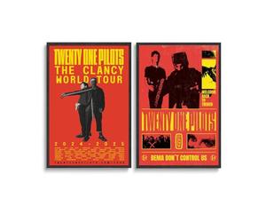 Duboueu Twenty One Pilots Poster Clancy Music Vintage Cover Poster for Bedroom Aesthetic Wall Art Canvas Bedroom Decoration, 30x45cm, Pack of 2