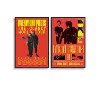 Duboueu Twenty Poster One Pilots Clancy Music Vintage Cover Poster for Room, Aesthetic Canvas Wall Art, Bedroom Decor Poster, 12 x 18 inches (30 x 45 cm), Pack of 2