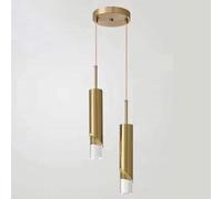 DUBOXX LED Chandelier Modern Light Luxury - Gold Aluminum Pendant Light with Creative Cylindrical Long Tube Design - Adjustable Height Single Head Suspension Lamp - Ideal for Living Rooms with a Width
