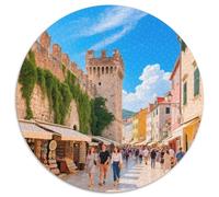 Dubrovnik City Walls 1000 Pieces Jigsaw Puzzle 12 Years And Up Building Round Jigsaw Puzzle Unique Challenge Family Game Stress Reliever Expert Skill Level 1000pcs (67.5x67.5cm)