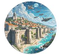 Dubrovnik City Walls 1000 Pieces Jigsaw Puzzle 12 Years And Up Building Round Puzzle Difficult Challenge for Adults Family Game Stress Reliever Expert Skill Level 1000pcs (67.5x67.5cm)