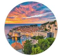 Dubrovnik City Walls 1000 Pieces Jigsaw Puzzle for Adults And Kids Building Round Jigsaw Puzzle Impossible Hard Challenging for Adults Family Game Stress Reliever Expert Skill Level 1000pcs (67.5x67.5