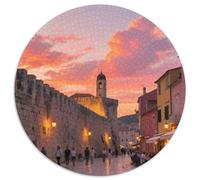 Dubrovnik City Walls 1000 Pieces Jigsaw Puzzles 12 Years And Up Building Round Puzzle Difficult Challenge for Adults Family Game Stress Reliever Expert Skill Level 1000pcs (67.5x67.5cm)