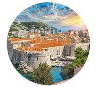 Dubrovnik City Walls 1000 Pieces Jigsaw Puzzles for Adults And Kids Building Round Jigsaw Puzzles Unique Challenge Family Game Stress Reliever Expert Skill Level 1000pcs (67.5x67.5cm)
