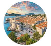 Dubrovnik City Walls 1000 Pieces Jigsaw Puzzles for Adults And Kids Building Round Puzzle Impossible Hard Challenging for Adults Family Game Stress Reliever Expert Skill Level 1000pcs (67.5x67.5cm)