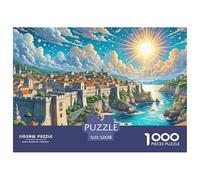 Dubrovnik City Walls 1000 Pieces Premium Jigsaw Building Age 3+ Quirky, Abstract Design, Home Decoration, Educational, Challenging Puzzle Games 52x38cm/1000pcs