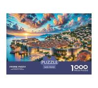 Dubrovnik City Walls 1000 Pieces Premium Jigsaw Building for Adults Quirky, Abstract Design, Fun Details, Educational, Challenging Puzzle Games 70x50cm/1000pcs