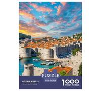 Dubrovnik City Walls 1000 Pieces Premium Jigsaw Building for Adults Quirky, Abstract Design, Fun Details, Educational, Challenging Puzzle Games 38x26cm/1000pcs