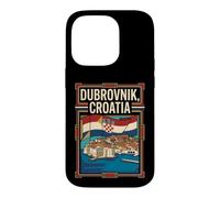 Dubrovnik Croatia Flag Old Town Coastal Travel Graphic Case for iPhone 14 Pro