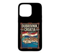 Dubrovnik Croatia Flag Old Town Coastal Travel Graphic Case for iPhone 15 Pro Max