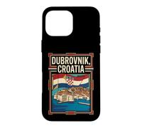 Dubrovnik Croatia Flag Old Town Coastal Travel Graphic Case for iPhone 16 Pro Max