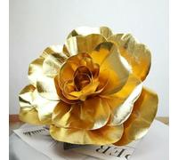 DUBTEDHOU Artificial Flowers, 1pc 30/40/50cm Giant Rose Flower Head fashion Party Setting Arrangement Fake Foam Rose Shiny Wedding Decor Artificial Flowers(Yellow 30cm)
